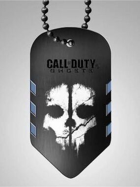 Call of Duty: Ghosts Dog Tag Pendant - Black & White with Blue Accents